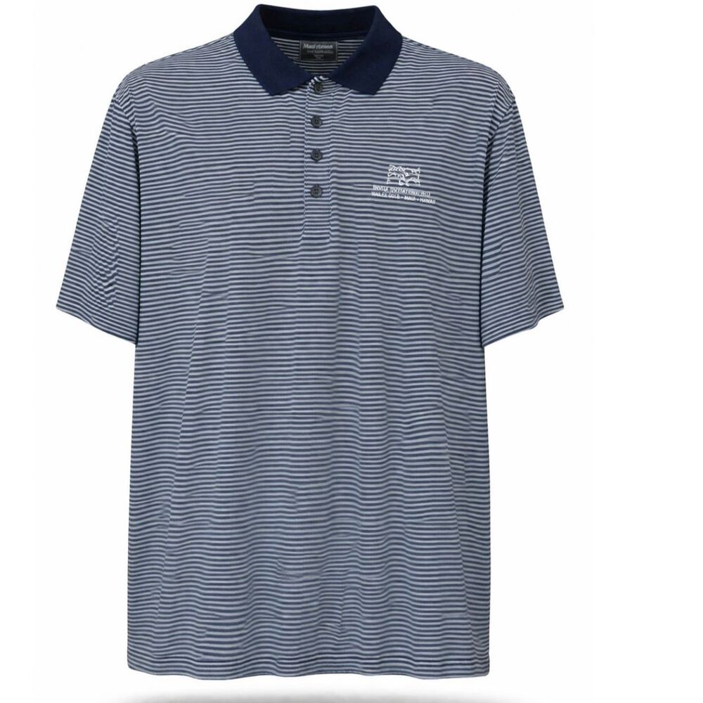 PING Collection Polo Shirt Men L Thunderbirds Golf Club Blue White Stripe
